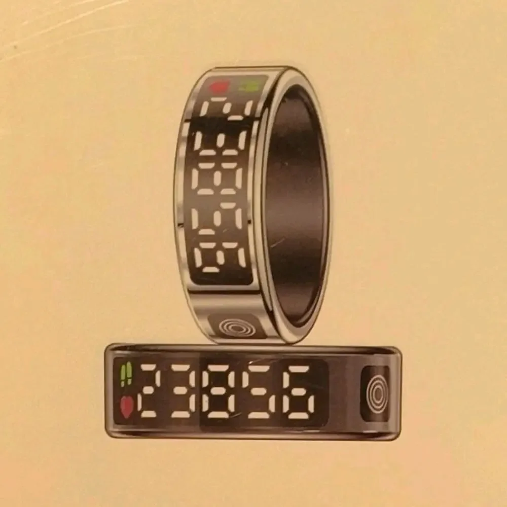 JRing Smart Ring Activity Tracker Black Size 8 Bluetooth Android iOS